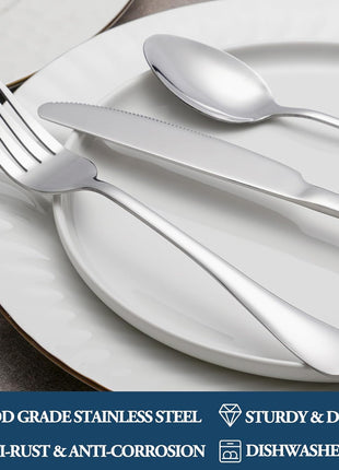 Dinner Forks,Set of 16 Top Food Grade Stainless Steel Silverware Forks,Table Forks,Flatware Forks,8 Inches,Mirror Finish & Dishwasher Safe,Use for Home,Kitchen or Restaurant