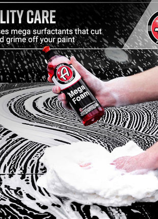 Adam's Mega Foam Car Wash Soap (Gallon) – pH Neutral, Ultra Concentrated for Foam Cannon, Foaming Spray Gun, or Bucket – Safe for Wax, Sealants & Ceramic Coating – High Suds Car Cleaner