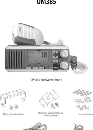 Uniden UM385 25 Watt Fixed Mount Marine Vhf Radio, Waterproof IPX4 with Triple Watch, Dsc, Emergency/Noaa Weather Alert, All Usa/International/Canadian Marine Channels, Memory Channel Scan, White