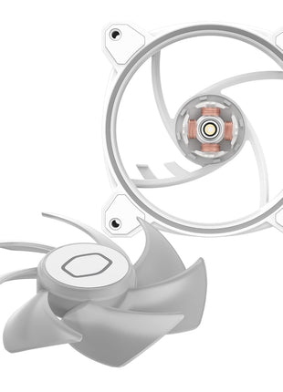 Cooler Master MF120 Halo2 White PC Case|Liquid Cooler|Air Cooler Fan, 120mm Fan, Dual-Loop aRGB Rings, Dynamic PWM 2,050 RPM, Air Balance Blades, aRGB Lighting, Hybrid Frame