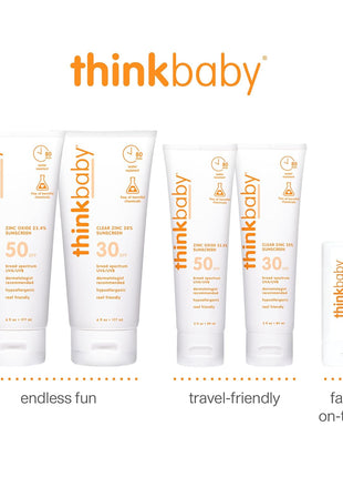 Thinkbaby Baby Sunscreen SPF 50+, Mineral Formula, Water Resistant, 3 Oz