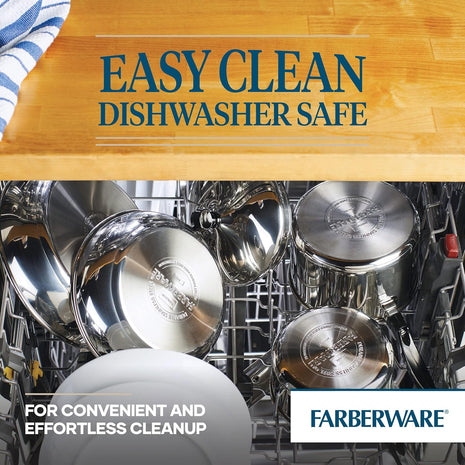 Farberware Classic Series Stainless Steel Sauce Pan with Lid, 3-Quart, Stainless Steel Pans, Induction Cookware