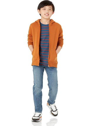 Amazon Essentials Hoodies - Boys' Navy Blue Zip-Up Sweatshirt, Small, Fleece