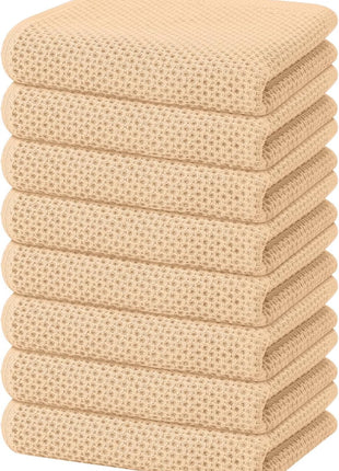 Homaxy 100% Cotton Waffle Weave Kitchen Dish Cloths, Ultra Soft Absorbent Quick Drying Dish Towels, 12 x 12 Inches, 6-Pack, Dark Grey