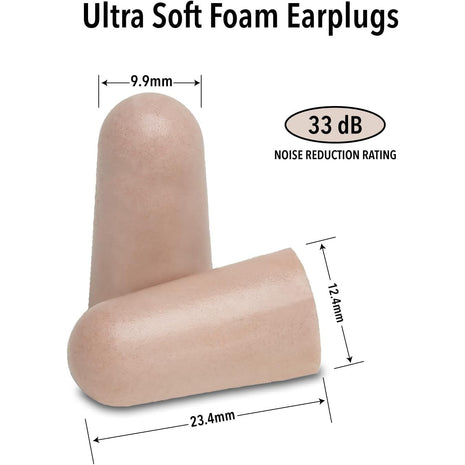 Mack's Ultra Soft Foam Earplugs, 50 Pair - 33dB Highest NRR | Made in USA