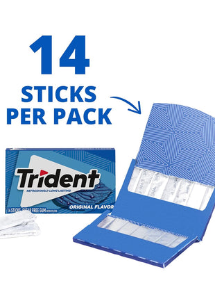 Trident Original Flavor Sugar-Free Chewing Gum, 12 Packs of 14 Pieces (168 Total Pieces)