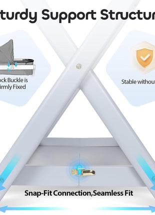 Bassinet Stand,Compatible with UPPAbaby Bassinets Since 2015,Bonus Storage Bag Included,One-Touch Open and Close,Secured with reinforced clamps,comfortable sleeping space for your little one