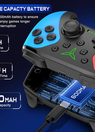 Wireless Switch Controller for Nintendo Switch/Switch 2/Lite/OLED Controller, Switch Controller with a Mouse Touch Feeling on Back Buttons, Extra Switch Pro Controller with Wake-up,Programmable, Turbo Function