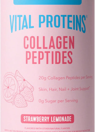 Vital Proteins Collagen Peptides Powder, Strawberry Lemonade, 11.34oz | Grass-Fed Collagen Peptides, Supports Hair Skin & Nails, Bones & Joints, Strawberry Lemonade Flavor, 14 Servings