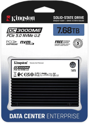Kingston Enterprise 7.68TB DC3000ME | TCG Opal U.2 PCIe 5.0 NVMe SSD | SEDC3000ME/7T6
