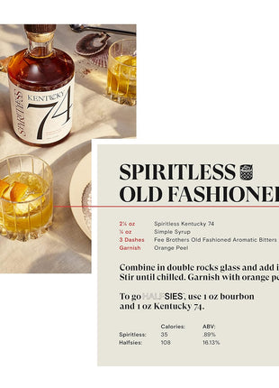 SPIRITLESS Kentucky 74 Non-Alcoholic Bourbon Whiskey, 700ml Bottle | Beautifully Distilled, Non-Alcoholic Spirit for Bourbon Cocktails