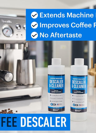 Essential Values Descaler, Universal Descaling Solution, Made in the USA for Delonghi, Keurig, Breville, Nespresso (4 Uses) Coffee Machine Cleaner for all Automatic Coffee Makers & Espresso Machines