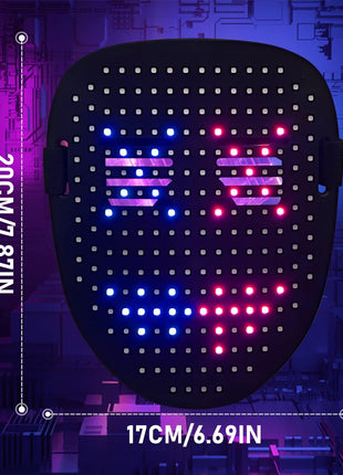 Depointer Life Led Mask with Gesture Sensing,Unisex LED Lighted Face Transforming Mask for Costume Cosplay Party Masquerade