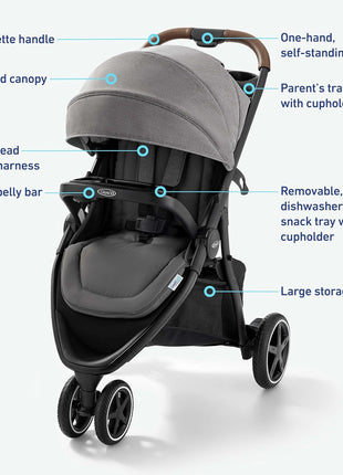 Graco® Outpace LX All-Terrain Travel System - Includes SnugRide Lite Infant Car Seat, Briggs, High-Performance Stroller/Car Seat Combo, Practical & Durable