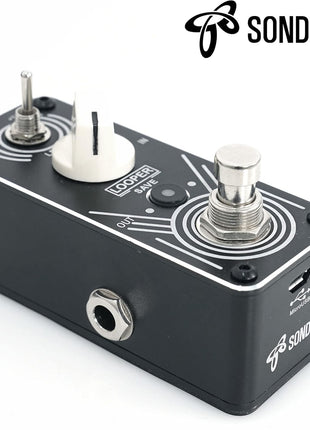 Sondery Looper Pedal Triple Loop, Each Track 30 Minutes Looping Time, Access to Upload/Download Music Files Via Enclosed USB Cable from/to Each Track, Unlimited Overdubs Undo/Redo, True Bypass