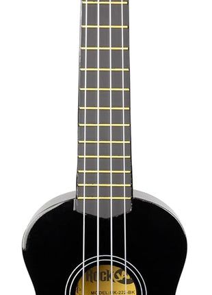 RockJam 21 Inch Soprano Ukulele with Gig Bag, Black | Soprano ukulele with gig bag for kids, adults and beginners, easy to tune with a bright traditional tone