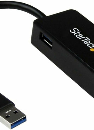 StarTech.com USB 3.0 Ethernet Adapter - USB 3.0 Network Adapter NIC with USB Port - USB to RJ45 - USB Passthrough (USB31000SPTB), Black, 0.7 inch x 1.4 inch x 5 inch x 5 inch