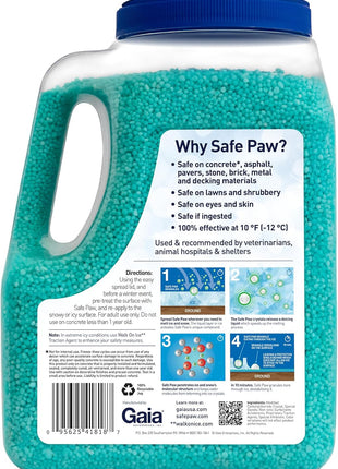 Safe Paw 2-Pack Pet-Safe Snow & Ice Melter, Salt- & Chloride-Free, 8 Lbs - Pet-Friendly Winter Maintenance Product for Driveway, Concrete, Sidewalk, and Outdoor Spaces
