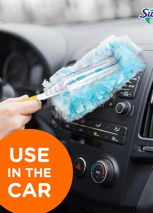 Swiffer Dusters Refill for Cleaning, Made by SWIFFER, Feather & Microfiber Duster Disposable Alternative, for Dusting Furniture, Blinds, Ceiling Fans, Walls, Helps Remove Allergens, Unscented, 18ct