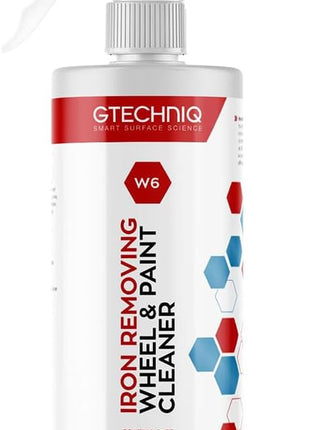 Gtechniq W6 Iron Removing Wheel & Paint Cleaner for Cars 500ml | Powerful Iron and Fallout Remover, Dissolves Contaminants Safely, Protects Paintwork and Wheels