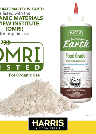 HARRIS Diatomaceous Earth Food Grade, Half Pound with Easy Application Puffer Tip