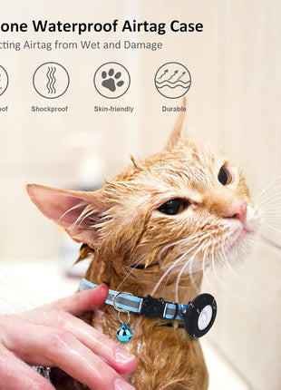 SimpleThings Air-tag Cat Collar Holder, Pet Silicone Protective Case for Air-tag, 2Pack Waterproof Case Cover for Apple Air-tag Cat Dog Pet Collar Within 3/8 inch