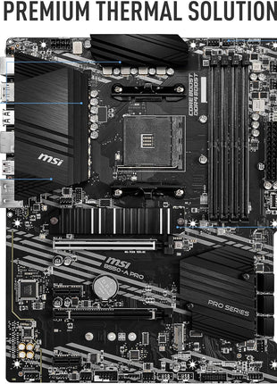 MSI B550-A PRO ProSeries Motherboard (AMD Ryzen 5000, AM4, DDR4, PCIe 4.0, SATA 6Gb/s, M.2, USB 3.2 Gen 2, HDMI/DP, ATX)