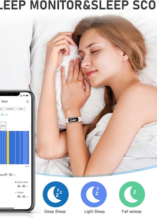 Fitness Tracker with 24/7Heart Rate, Blood Pressure, Sleep Tracking, Calorie, Activity Tracker with 1.1inch AMOLED Color Screen, Waterproof Step Tracker for Android iPhones Women Men