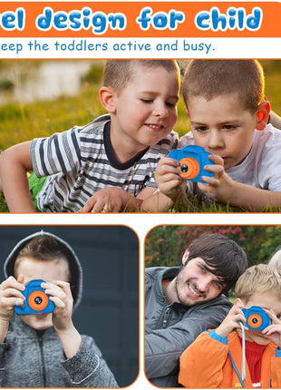 Seckton Upgrade Kids Selfie Camera, Christmas Birthday Gifts for Boys Age 3-9, HD Digital Video Cameras for Toddler, Portable Toy for 3 4 5 6 7 8 Year Old Boy with SD Card-Navy Blue