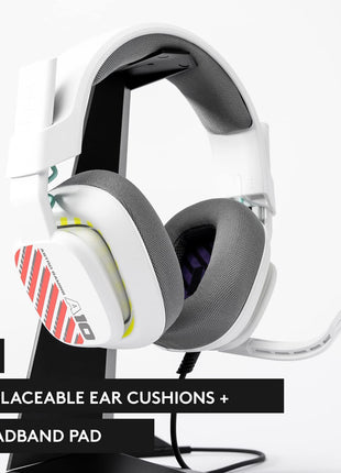 Logitech G Astro A10 Gen 2 Cross-Platform Wired Gaming Headset for PlayStation 5/4, Xbox S|X, Nintendo Switch, PC: 3.5mm Headphone Jack, 32mm Drivers, Flip-to-Mute Mic, Over-Ear - White/PS Edition