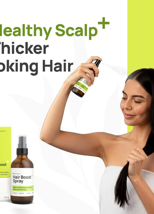 Hair Boost Spray for Thicker Looking Hair and Healthy Scalp - USA Made with Organic Botanicals, Rosemary Water, Peppermint, Biotin, Batana Oil, Caffeine, and Haircare Actives