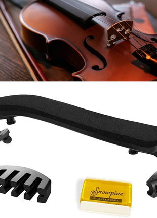 SUEWIO Violin Shoulder Rest for 4/4-3/4 Size, with Collapsible and Height Adjustable Feet, Including a Violin Practice Mute