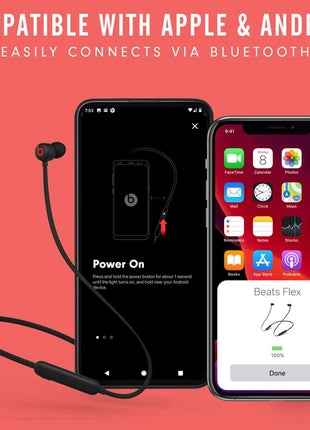 Beats Flex Wireless Earbuds - Apple W1 Headphone Chip, Magnetic Earphones, Class 1 Bluetooth, 12 Hours of Listening Time, Built-in Microphone - Black