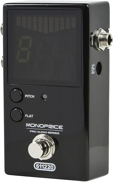 Monoprice Chromatic Pedal Tuner - Black, Normal & True-Bypass Outputs, Easy to Tune Your Bass & Guitars - Stage Right Series