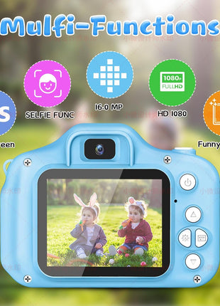 Kids Camera for Boys and Girls, GPOSY Digital Camera for Kids, Toddler Camera Christmas Birthday Toy Gifts for Kids Age 3 4 5 6 7 8 9 10 with 32GB SD Card, Video Recorder 1080P HD(Blue)