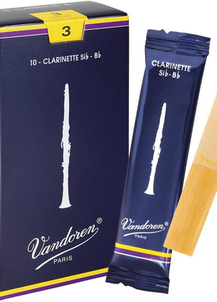 Vandoren CR103 Bb Clarinet Traditional Reeds Strength 3; Box of 10