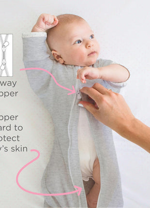 SwaddleDesigns Transitional Swaddle Sack, Arms Up Half Length Sleeves & Mitten Cuffs, Swaddle for Newborn Transition to Baby Sleep Sack Wearable Blanket, 0 3 month, 6 14 lb, Heavenly Floral Pink