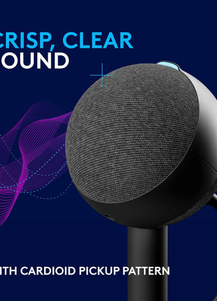 Logitech G Yeti Orb Condenser RGB Gaming Microphone with LIGHTSYNC, USB Mic for Streaming, Cardioid, USB Plug and Play for PC/Mac - Black