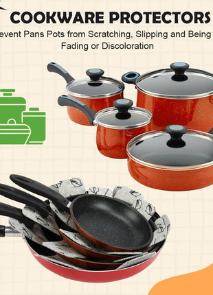 BOYAN Pot and Pan Protectors, Set of 12 and 3 Different Size, Cookware Protector Set/Felt Pots and Pans Divider Separator Pads Anti-Slip to Avoid Scratching or Marring When Stacking