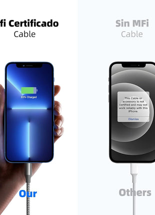 iPhone Charger 3 Pack 10 ft Apple MFi Certified Lightning Nylon Braided Cable Fast Charging Cord Compatible with iPhone 13 12 11 Pro Max XR XS X 8 7 6 Plus SE iPad and More