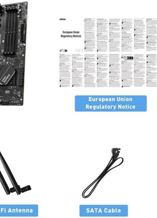 MSI PRO B650-P WiFi ProSeries Motherboard (AMD Ryzen 9000/8000/7000 Series Processors, AM5, DDR5, PCIe 4.0, M.2, SATA 6Gb/s, USB 3.2 Gen 2, HDMI/DP, Wi-Fi 6E, Bluetooth 5.3, 2.5Gbps LAN, ATX)