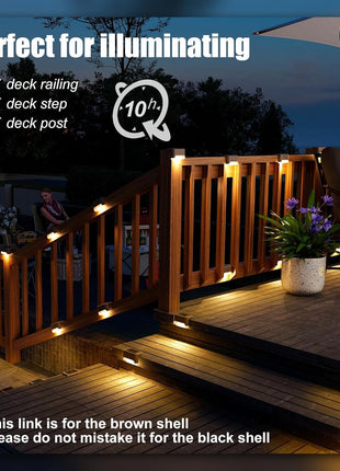 SOLPEX Solar Deck Lights Outdoor 16 Pack, Solar Step Lights Waterproof Led Solar lights for Outdoor Stairs, Step , Fence, Yard, Patio, and Pathway(Warm White)