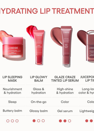 LANEIGE Lip Glowy Balm: Sheer Tinted Lip Treatment Balm Tube with Shea & Murumuru Butters for Hydrating, Moisturizing, Glossy, Non-Sticky Shine, Berry | Korean Skin Care