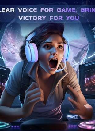 Gtheos 2.4GHz Wireless Gaming Headset for PS5, PS4 Fortnite & FPS Gamers, PC, Nintendo Switch, Bluetooth 5.3 Gaming Headphones with Noise Canceling Mic, Stereo Sound, 40+Hr Battery (Pink)