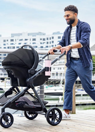 Evenflo Pivot Xpand Modular Travel System with LiteMax Infant Car Seat (Ayrshire Black)