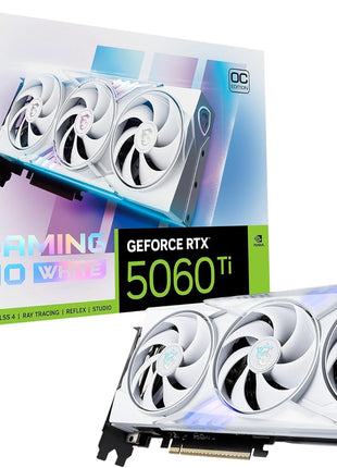 msi Gaming RTX 5060 Ti 8G, Trio OC White Graphics Card (8GB GDDR7,128-bit, Extreme Performance: 2662 MHz, DisplayPort x3 2.1a, HDMI 2.1b, NVIDIA Blackwell Architecture