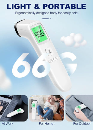 No-Touch Thermometer for Adults and Kids, Accurate Digital Baby Thermometer | 1s Fast Reading, Fever Alarm, Silent Mode, 35-Reading Memory, Forehead & Object Mode, AAA Battery Included, for Home & Clinic