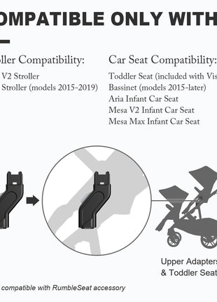 Upper Adapter Accessories Compatible with UPPAbaby Vista, Vista V2, Vista V3 Strollers/Bassinet, Toddler Sea, Infant Car Seats (Aria, Mesa V2, Mesa Max) — Not Compatible with Other Models