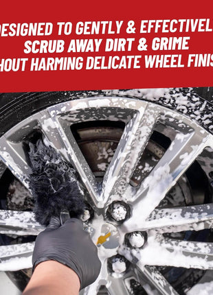 Chemical Guys Gerbil Wheel and Rim Cleaning Brush - Soft Natural Bristle Detailing Tool for Tires, Exhausts & Delicate Surfaces - Wheel Cleaner Brush to Safely Clean Brake Dust, Grime and Dirt, 1 Pack