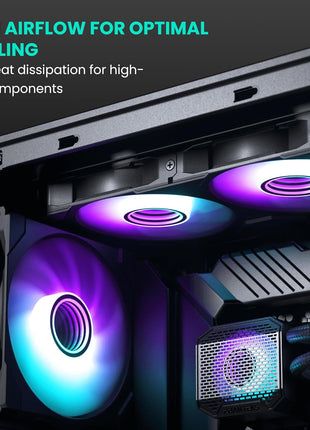PHANTEKS 140mm RGB 3-Pack Reverse Blade Gaming PC Fan - PWM Fan - Up to 1800 RPM - High Airflow - Low Vibration - Quiet - Compatible with Desktop, Laptop, Radiator